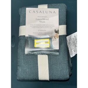 Casaluna Linen Blend‎ Sham Standard Pillow Cover Dark Teal